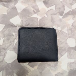 Compact Black Women's Wallet - Sleek Zip-Edge Design